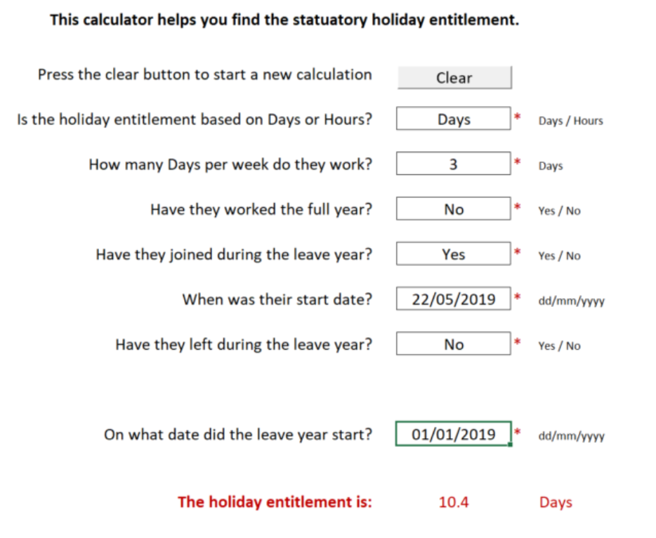 Holiday entitlement how to